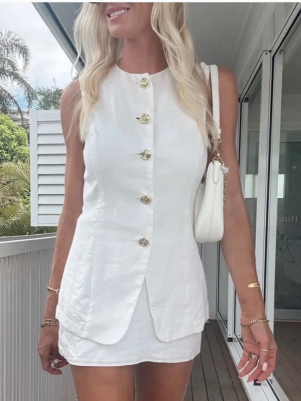 NWT SHOW ME YOUR MUMU LEIGHTON LINEN VEST XL